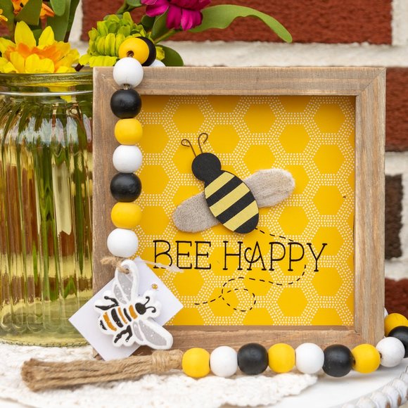 Beaded Garland HONEY BEES 23" String Beads Farmhouse Spring Home Decor - Picture 3 of 7